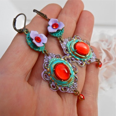 Boucles d'oreilles Dormeuses Doré Antique Belle Epoque Floral CZ Blanc Retro SA1 | eBay