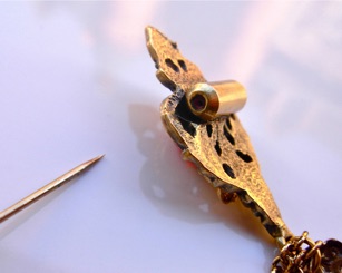 VINTAGE Grande BROCHE ANCIENNE 1950-60 Couture France Perles en verre